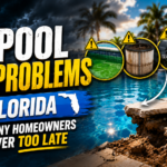 Florida residential swimming pool with crystal-clear water and professional pool maintenance