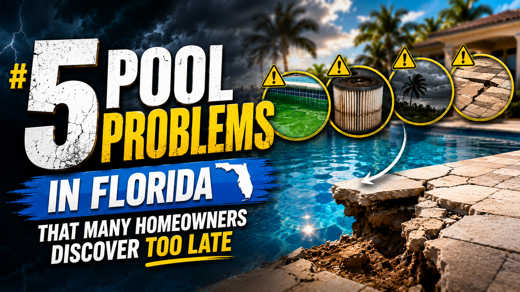Florida residential swimming pool with crystal-clear water and professional pool maintenance