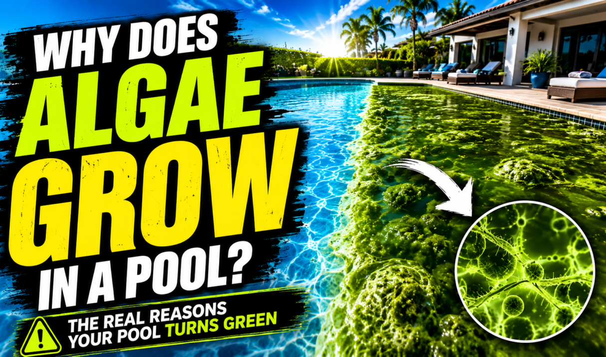 What causes algae growth in a pool