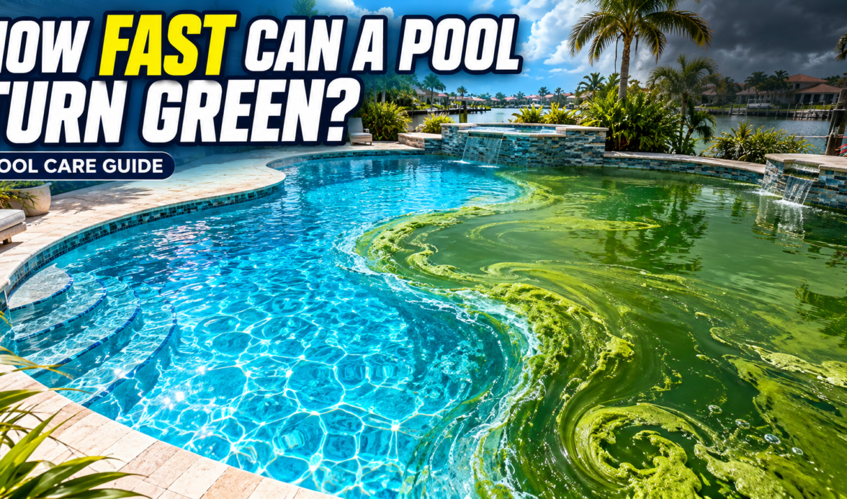 How long does it take for a pool to turn green