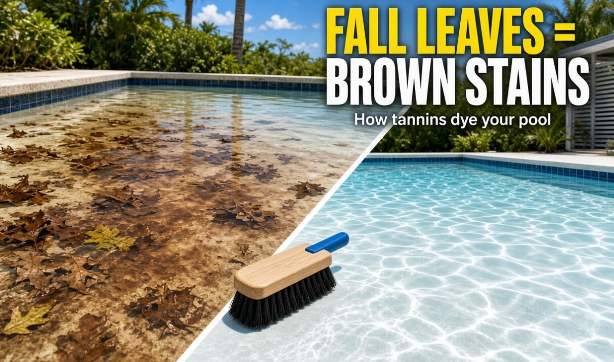 The Brown Stains That Appear Every Fall: Leaves, Tannins and Your Pool Floor